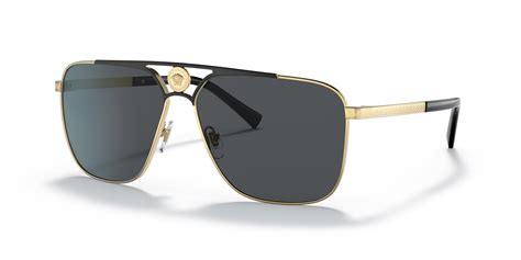 Versace VE2238 61 Dark Grey & Gold/Matte Black Sunglasses.